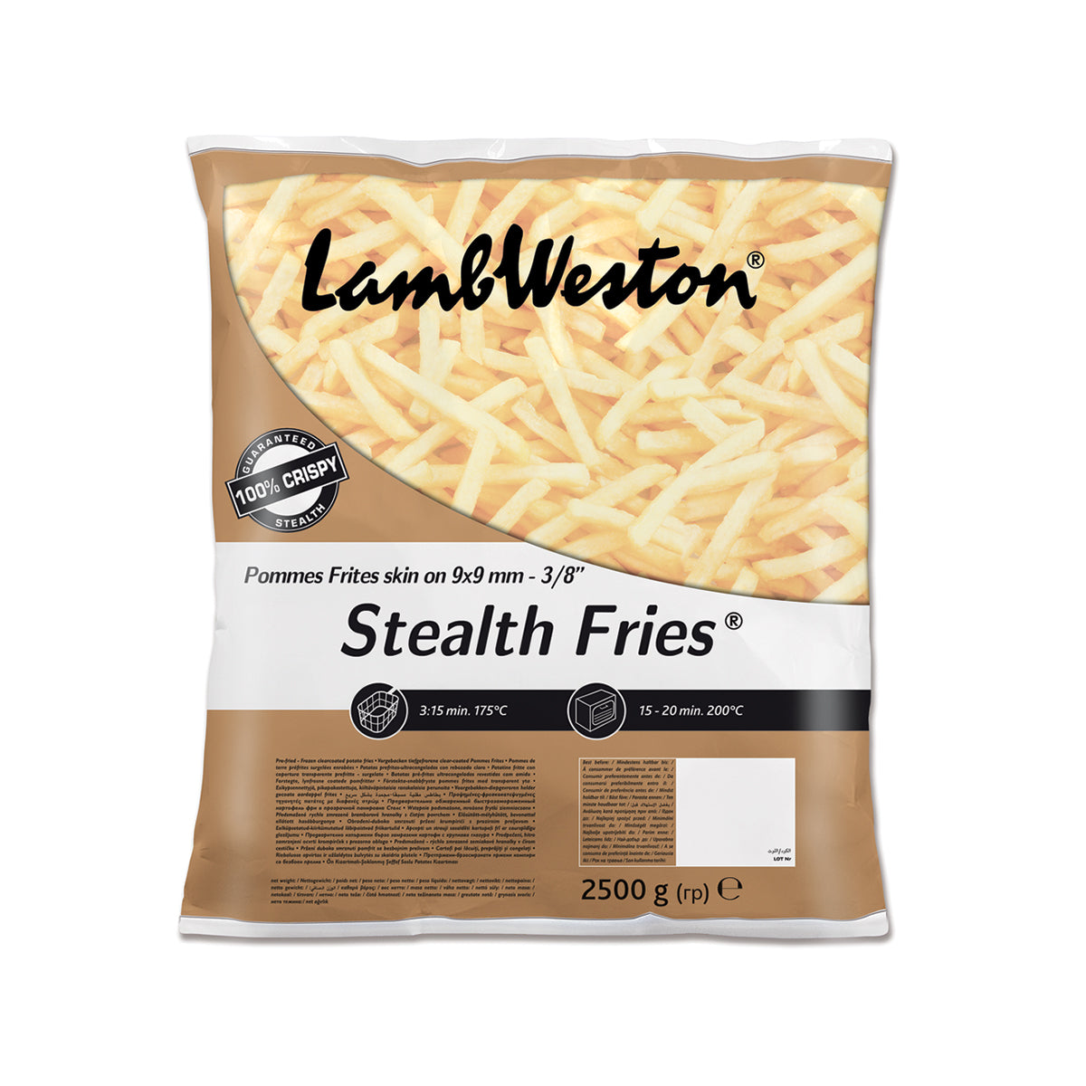 Stealth Fries Straight Cut, Skin-On 9x9mm 2.5kg
