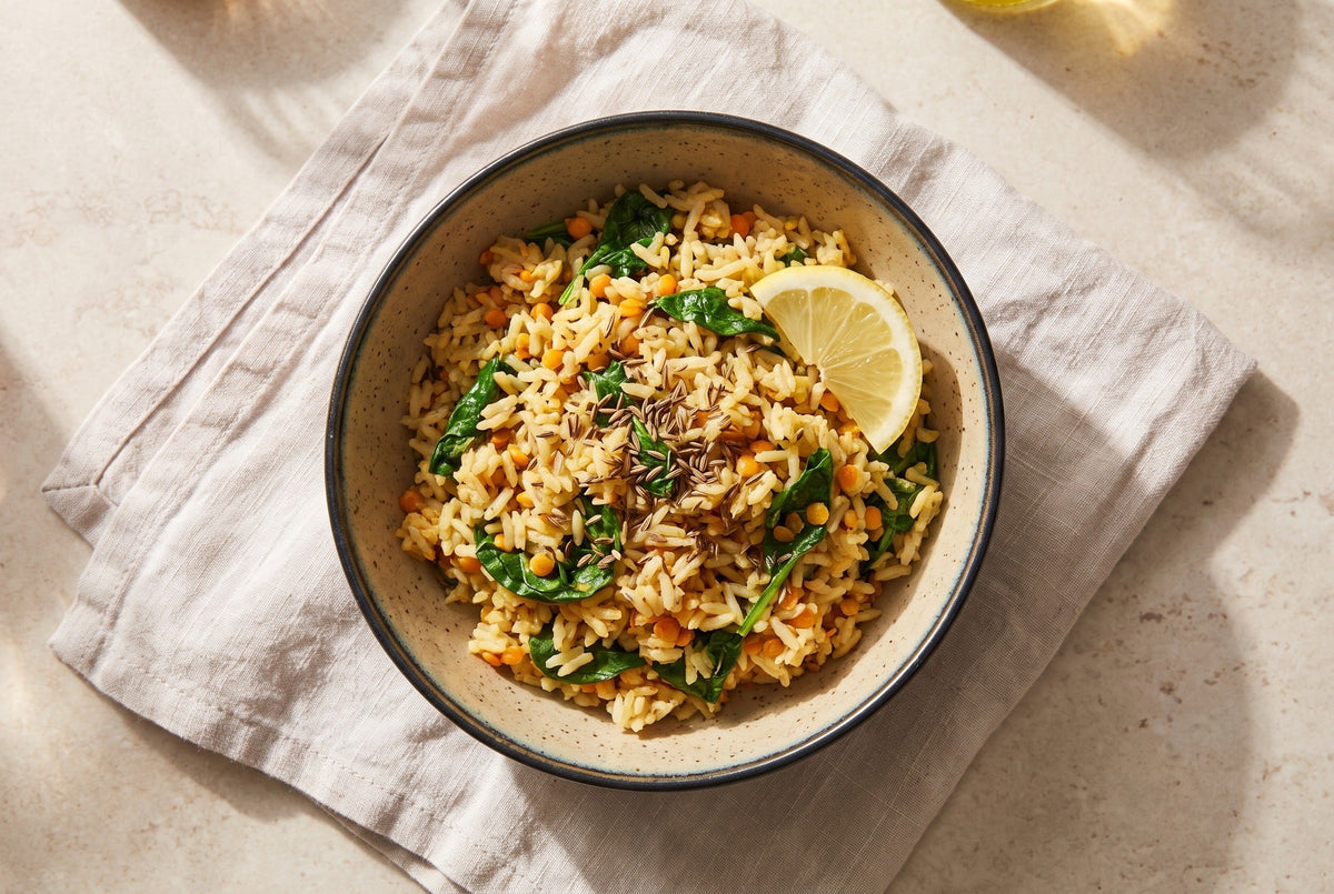 Spiced Lentil & Spinach Pilaf