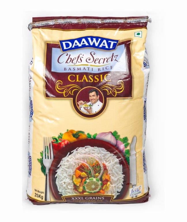 Daawat Chef‚Secretz Classic Xxxl Basmati Rice 25Kg