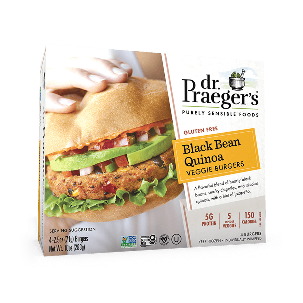 Dr. Pragers Burger Black Bean Sa 6/10 Oz