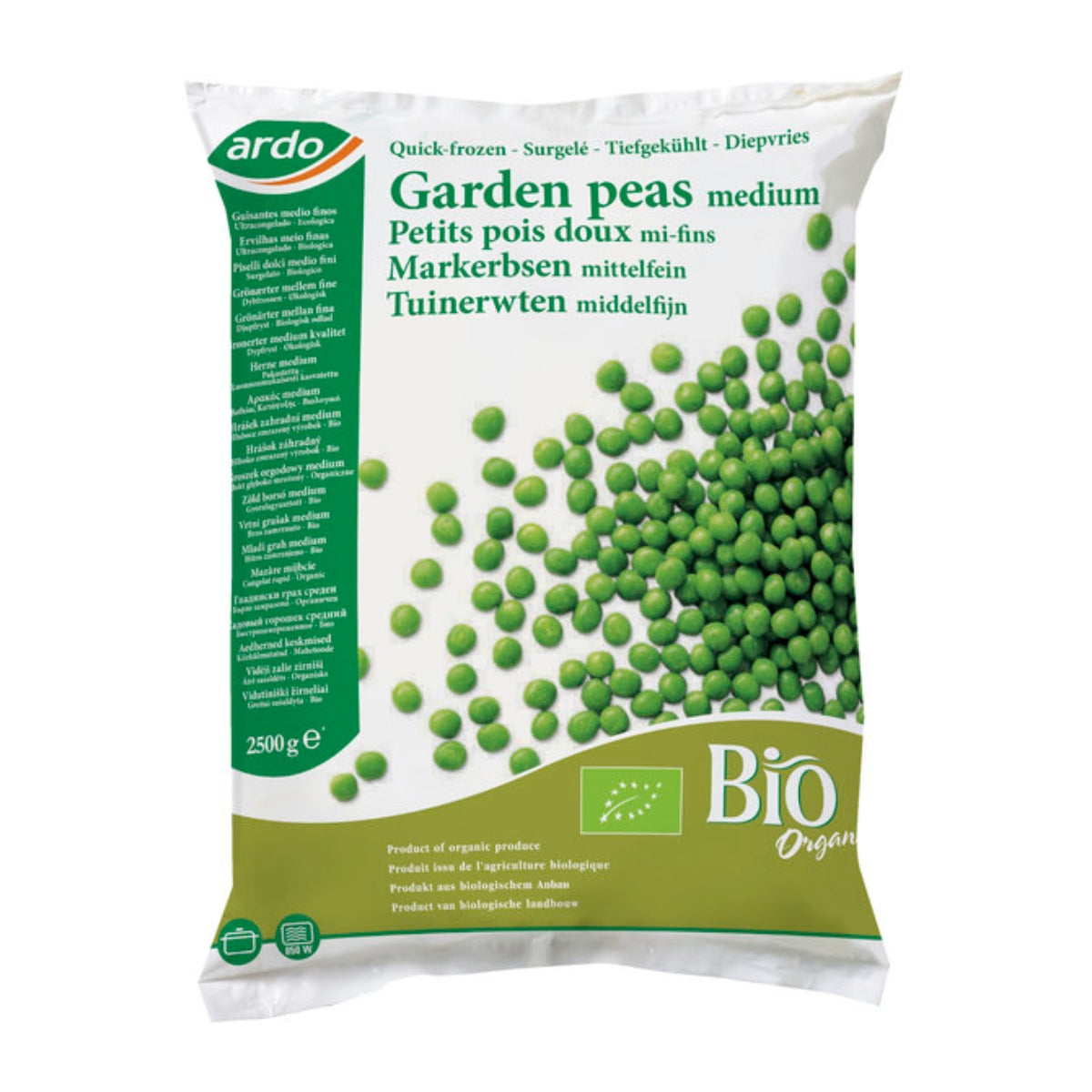 Ardo Organic Medium Garden Peas 2.5kg