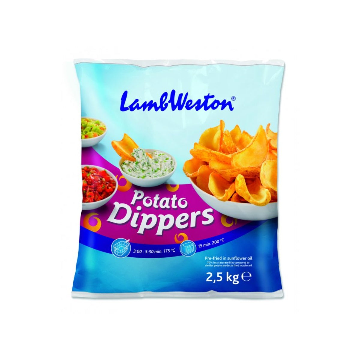 Potato Dippers Skin On, Thin 2.5kg