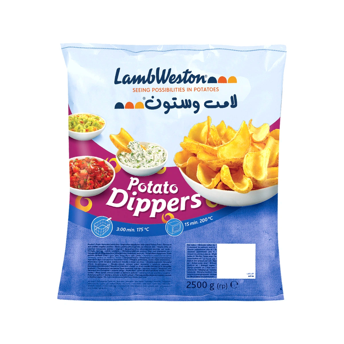 Potato Dippers Skin On, Thin 2.5kg