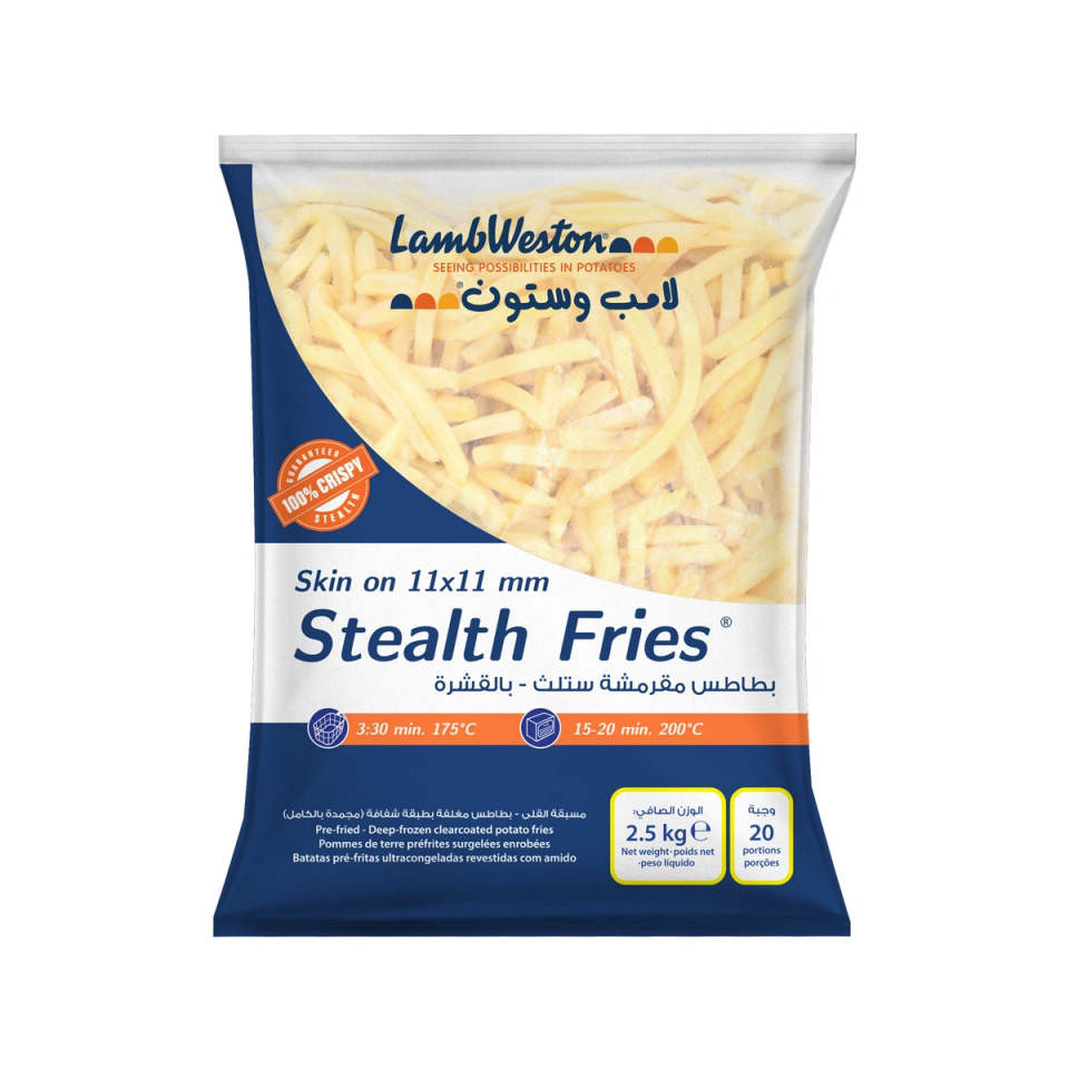 Stealth Fries Straight Cut, Skin-On 11x11mm 2.5kg