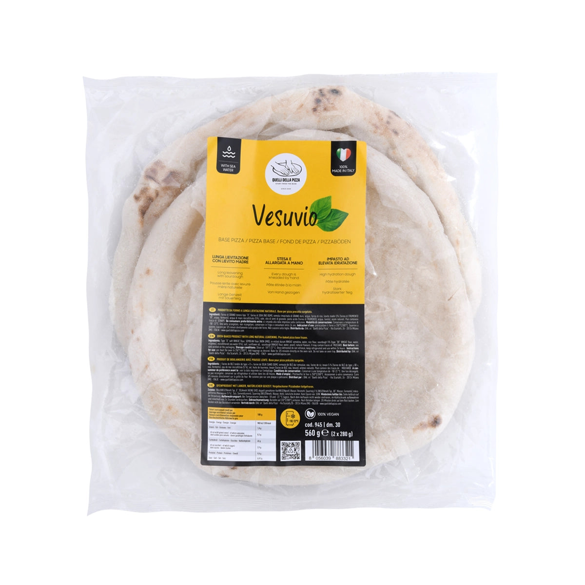 Vesuvio Pizza Bases Pre-Baked 30cm (2 x 280g)